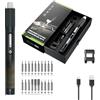 JAKEMY Mini cacciavite elettrico E21-B regolabile 3 dinamometri, cacciavite elettrico con luci a LED, ricarica USB di tipo C, per PC, laptop, occhiali, orologi, fotocamera