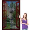 LIJIAO Zanzariera Magnetica 74 x 225 cm Anti Zanzare Insetti, con Calamita & Pesi, Chiusura Automatica, con Nastro Adesivo, Tenda Magnetica Zanzariera per Balcone Soggiorno, Nero