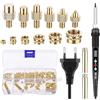 BOTEWO Set di saldatori da 90 W per inserti filettati, stampa 3D: saldatore digitale LCD 180-500 °C, regolabile con 6 punte (M2/M3/M4/M5/M6/M7M8), 139 dadi in ottone e 2 adattatori, riscaldamento rapido per