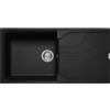 Elleci LGE48040 - Lavello da cucina 1 vasca con gocciolatoio, 100 cm, colore Nero