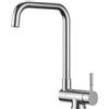 FORIOUS Rubinetto Lavello Cucina Cromo, Miscelatore Cucina con Funzione Girevole a 360° e Pieghevole, Design A forma di L Acciaio Inox, Maniglia Singola per Acqua Calda e Fredda Rubinetto Miscelatore