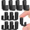 CRAFTHROU Ganci a S in Plastica Nera, 20 Pezzi, Clip su Barre Piatte | Montaggio senza Chiodi, Profilo Piatto da 2mm, Finitura Liscia, per Bagno e Cucina, Nero