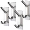 Drenky Ganci Adesivi Muro, 4 Pezzi Ganci Appendiabiti Adesivi Argento In Acciaio Inox Ganci Asciugamani Bagno Senza Forare Ganci Autoadesivo Con Tampone Adesivo Per Cucine, Bagni, Uffici