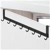 ecooe Appendiabiti da Porta con 8 Ganci, Appendiabiti Porta in Acciaio Inox, Attaccapanni da Porta Senza Foratura, Ganci Porta per Spessori per Ante Fino a 2cm, per Camera, Bagno, Cucina (Nero)