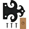 MORIA DESIGN MoriaDesign Cerniere per porte rustiche in ferro battuto - 5 x 240 x 130 mm - Nero - Cerniera a croce per cancello da giardino, porta in legno, porta della stalla e persiana