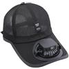Clobeau Cappellino da baseball per adulti, in rete, da pesca, con ventilatore solare, protezione UV estiva, cappello da sole con ricarica USB, nero, L/XL