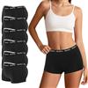 Uizuooy Mutande Donna Cotone Vita Media Boxer Donna Culotte Donna Comode Elasticizzato Intimo di Base Pacco da 6 BWG M