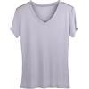 Generic 100% Vera Seta Delle Donne T-shirt V Collare Manica Corta Signore Wild Candy Colore Base Tee Shirt Top, grigio, XXL
