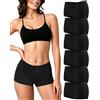 Desanlapi Slip Donna Mutande Cotone a Vita Media Culotte Boxer Donna Pacco da 6 Nero S