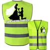 CoFlink Divertente gilet per addio al celibato - Gilet di sicurezza riflettente verde fluorescente con stampa GROOM TO BE, vestito divertente per addio al celibato, regalo accattivante per feste di