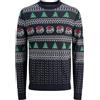 JACK & JONES Jjxmas Andrew Knit Crew Neck, Sky Captain, S