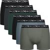 DIM Coton Stretch Respirant Maintien Optimal x6, Boxer a Pantaloncino Uomo, Noir/Gris/Vert,
