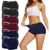 Uizuooy Mutande Donna Cotone Vita Media Boxer Donna Culotte Donna Comode Elasticizzato Intimo di Base Pacco da 6 BRM S
