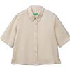 United Colors of Benetton Camicia 5BML5QB75, Beige, L Donna