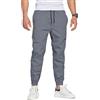 Tansozer Pantaloni da uomo, moderni, per il tempo libero, da uomo, in cotone, casual, da uomo, con tasche, denim blu, XL