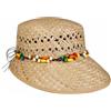 LIPODO Cappello di Paglia Indila Donna - Made in Italy Berretto da Sole con Visiera, pistagna Estate Primavera/Estate - Taglia Unica Natura
