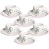 ANDREA FONTEBASSO 1760 Confezione 6 Tazze caffè con Piatto Butterfly Linea Moon MN5820