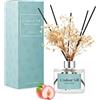 L'odeur Vill Diffusore Profumo Ambiente - 200ml Diffusore profumato di Miele Pesca con bastoncini Diffusore di olio essenziale di fragranza per la casa per la decorazione della mensola del bagno.