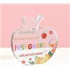 FuakUip Targa Maestra Fine Anno, Ornamento Acrilico Mela 10x10 cm, Regalo per Insegnante, Maestra Asilo, Scuola, Laurea, Festa dell'Insegnante, Natale, Compleanno