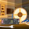 KSIBNW Striscia LED COB 5M, 24V Autoadesiva Strip Luci Bianco Caldo 3000K Dimmerabile Strisce LED Larghezza 8mm con Dimmerabile Trasformatore 24V 100W e Cavo di Alimentazione per Cucina TV Camera