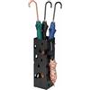 Arreditaly Portaombrelli In Acciaio Zincato Con Vaschetta Scolapioggia E 4 Ganci Removibili Base Antiscivolo Design Moderno Per Ingresso Casa e Ufficio 49 x 15.5 x 15.5 Cm (Nero)