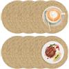 Pilikoll 8 Pezzi 30cm Set da Tavola Rotondo Tovagliette Rotonde in Cattail Sottopiatti Vimini Rattan Tovagliette in Giacinto d'acqua Tovagliette Rotonde in Rattan per Tavolo da Pranzo, Cucina o Festa