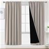 BellaHills 100% Tende Oscuranti per Interni 2 Pezzi 140L x 240A cm Tende Termiche per Soggiorno e Camera da Letto Curtains Oscurante per Salotto, Natura