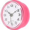 PATIKIL Impermeabile Bagno Orologio, Mini Rotondo Parete Orologi con Aspirazione Coppa per Doccia Cucina Casa Decorazione, Rosa