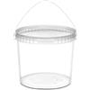 Garronda Secchio di plastica con Coperchio 5 L per la conservazione di Prodotti Alimentari e chimici Contenitore Plastica con Coperchio GD-0114 Trasparente 5 Pezzi