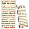 Zinello Design - Quadro decorativo da parete «Le Regole della Casa dei Nonni» - Cornice in legno 30x15 cm da appendere o appoggiare - quadri moderni soggiorno, idea regalo affettuosa per nonni