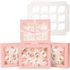Gcardist Contenitori automatici popup per 12 cupcake con finestra, rosa, 6 pezzi, scatole per cupcake 33x25,4x9 cm, contenitori per cupcake da forno, contenitori per cupcake (13x10x3,5 pollici)