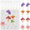 PH PandaHall PandaHall - Stampi in silicone per ciondoli a forma di fungo, stampi per resina vegetale con ganci per orecchini, anellini aperti, farfalle per orecchini per colata di resina epossidica UV, creazione