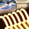 BRIMETI Striscia LED Neon 2M 220V Tubo Flessibile 360° Rotondo Esterno Strisce LED Impermeabile IP65 Nastri Luminosa Corda Stringa,con Controller e Alimentatore (Giallo)