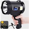 RadiantRover Faretto a LED ricaricabile a energia solare, super luminoso, 100000 lumen, torcia impermeabile con treppiede, 6 modalità e 3 filtri colorati, torcia portatile a lunga distanza per caccia, pesca