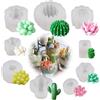 AetherAurora 9 Pezzi Stampi in Silicone per Candele, Stampi in Silicone per Piante Grass | Resistente al Calore, Facile da Rilasciare, Senza BPA per Artigianato, Candela Profumata, Sapone, Cioccolato Eccetera
