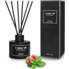 L'odeur Vill Diffusore Profumo Ambiente - 3.4oz (100ml) profumo di Menta e frutta con 8 bastoni d'olio, diffusore di aroma nero opaco, profumo domestico di lunga durata per il bagno.