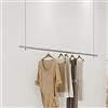 CUXAHO Asta appendiabiti per soffitto Appendiabiti da Soffitto Scaffali for abiti montaggio,regolabile in altezza Armadio da Parete Barre Metallo Display Rack,organizzazione appendere vestiti scaffale(Silver