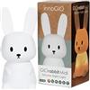 InnoGIO GIOrabbit midi, Luce notturna per bambini a forma di Coniglio, Morbido Silicone, 8 colori alternati, Ricarica Cavo USB, Telecomando, Lampada da comodino adatta anche ai Neonati