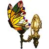 WDBZTJ Lampade Da Parete Stile Tiffany Farfalla, Applique Da Parete Vintage in Vetro Colorato, Lampada a Muro Retro Specchio Da Bagno Per Camera Da Letto, Soggiorno, Corridoio, Luce Notturna,15