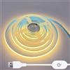 STHomedeco Striscia LED COB 5V USB 8mm Adesiva, Dimmerabile Interruttore Tattile Tagliabile Ogni 25mm per Cucina Armadio TV Retroilluminazione (3500K, 2M)