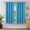 Joydeco Tende Oscuranti per Interni 2 Pezzi L 117 x A 137, Tende Termiche Isolanti con Occhielli per Soggiorno e Camera da Letto Moderne Blackout Curtains, Azzurro Cielo