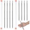 Yaunming 8 aghi lunghi (20 cm, 15 cm), ferri da cucito, aghi per maglieria, spillo, aghi da cucito con grande orecchio, per artigianato in pelle e cucito a casa
