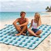 RUMBALUXY Telo da picnic impermeabile 213 x 213 cm, telo picnic impermeabile, telo da spiaggia anti-sabbia, lavabile, con 6 picchetti e moschettoni, per la famiglia, la spiaggia, il campeggio, Manta