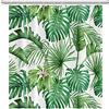 SDOTPMT 180x180cm Acquerello Verde Foglie di Palma Tenda da Doccia Estate Tropicale Piante Botaniche Giungla Banana Mostro Foglia con Ganci