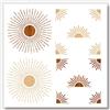 NBEADS 2pz Sun Ray Stencil, Stencil Sole 30x30cm Modi li Riutilizzabili per Arte e Pittura Fai-da-Te Stencil Quadrati per Dipingere su Pareti di Mobili di Carta su Tela di Legno