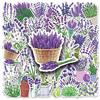 LYLSDSB 50 adesivi lavanda impermeabili con fiori viola per bottiglie d'acqua, computer portatili, moto, scrapbook cellulare, computer auto, bagagli, in vinile per ragazze, adolescenti e bambini