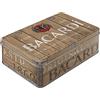 Nostalgic-Art Barattolo retrò Piatto 2,5 l Bacardi - Wood Barrel Logo - Idea Regalo Come Accessorio da Bar, Scatola in Latta con Coperchio, Design Vintage