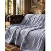 B O S A L O N I Plaid Matrimoniale 200x230 cm BOSALONI HOME - Coperta King Size XXL per Letto e Divano, Morbida e Corposa, Copriletto Decorativo Elegante, Collezione Elegance (Scacchiera Vintage)