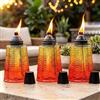 Seraphic Torce con bruciatore a olio di citronella da tavolo, 3 pezzi, per patio esterno, 16 once, in vetro decorativo, lampada a olio, candele, per feste in giardino su terrazza all'aperto, arancione