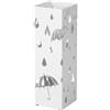 Bricozone Portaombrelli In Metallo Moderno Con Vaschetta Scolapioggia E Ganci Removibili Design Elegante Per Ingresso Casa E Ufficio (Bianco)